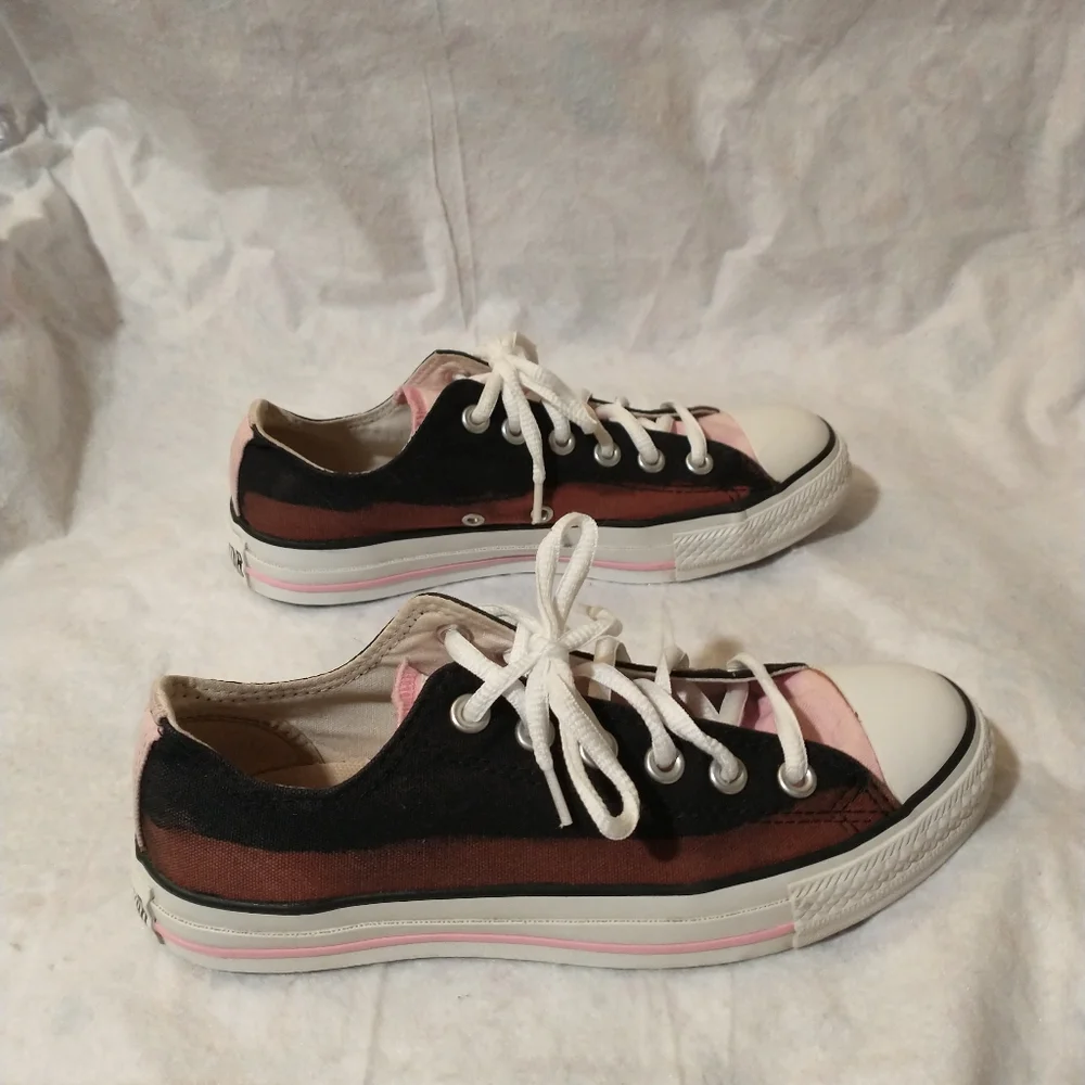 Converse All Star Sneaker Shoes Size 5 Men's Women's 7 Lace Up Brown Pink Black - Picture 3 of 11